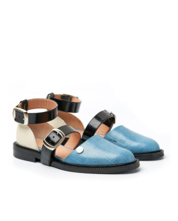 Blue Powder Closed Toe Sandals