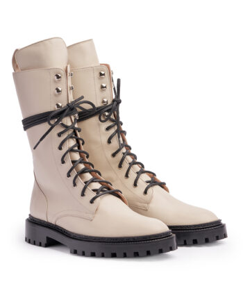 Ivory White Combat Boots